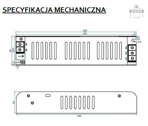 ADLER zasilacz modułowy 12V 100W 8.5A ADLS-100-12 ADLER zasilacz modułowy 12V 100W 8.5A ADLS-100-12