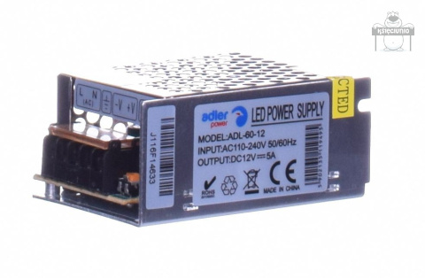 ADLER zasilacz modułowy 12V 60W 5A ADL-60-12 ADLER zasilacz modułowy 12V 60W 5A ADL-60-12