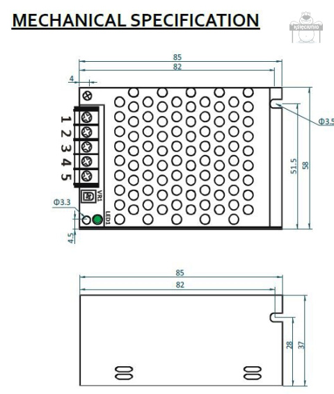 ADLER zasilacz modułowy 12V 60W 5A ADL-60-12 ADLER zasilacz modułowy 12V 60W 5A ADL-60-12