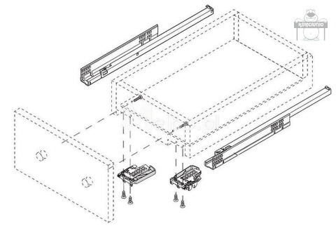 Blum prowadnice tandem cz. wysuw 30kg L-500 kpl. Blum prowadnice tandem cz. wysuw 30kg L-500 kpl.