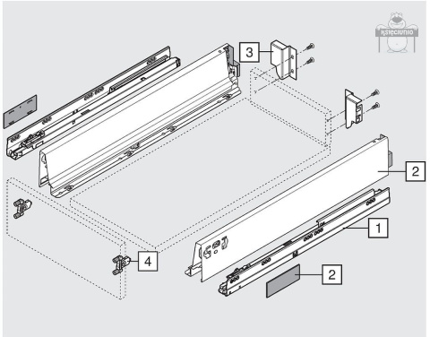 Blum szuflada TBX ANTARO szara niska 30kg L-550 Blum szuflada TBX ANTARO szara niska 30kg L-550