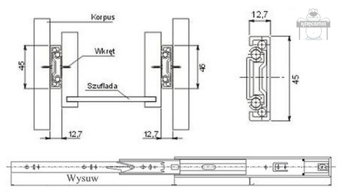 Prowadnica kulkowa L i P L-250 Prowadnica kulkowa L i P L-250