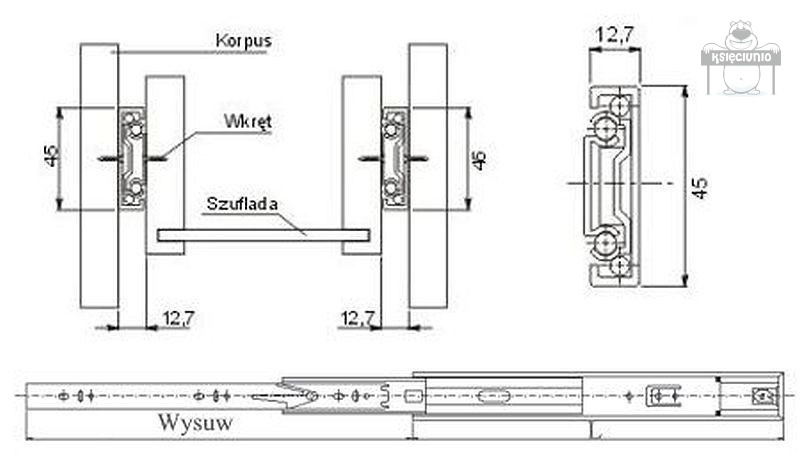 Prowadnica kulkowa L i P L-450 Prowadnica kulkowa L i P L-450