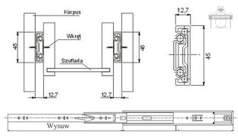 Prowadnica kulkowa L i P L-450 Prowadnica kulkowa L i P L-450