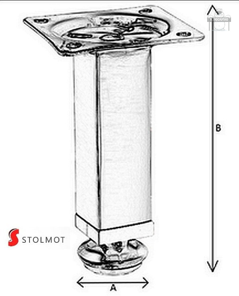Nóżka meblowa regulowana CHROM H-150 Nóżka meblowa regulowana CHROM H-150