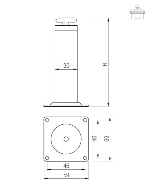Nóżka meblowa regulowana CHROM H-100 Nóżka meblowa regulowana CHROM H-100
