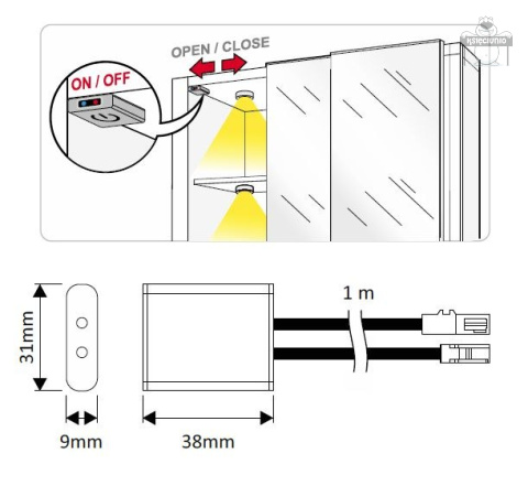 Wyłącznik zbliżeniowy do szaf IR Led DOOR Wyłącznik zbliżeniowy do szaf IR Led DOOR