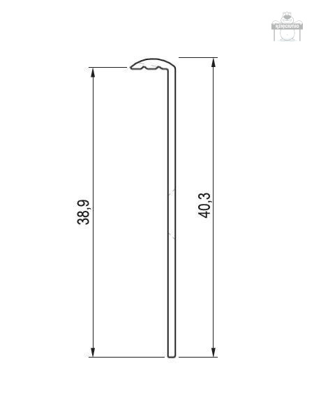 EGGER listwa boczna L do blatów 38mm aluminium EGGER listwa boczna L do blatów 38mm aluminium
