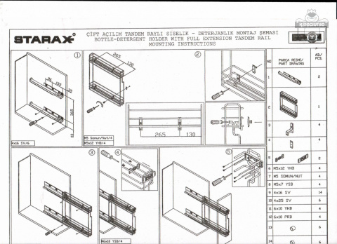 STARAX BLUM cargo pełny wysuw 2p 150 prawe STARAX BLUM cargo pełny wysuw 2p 150 prawe