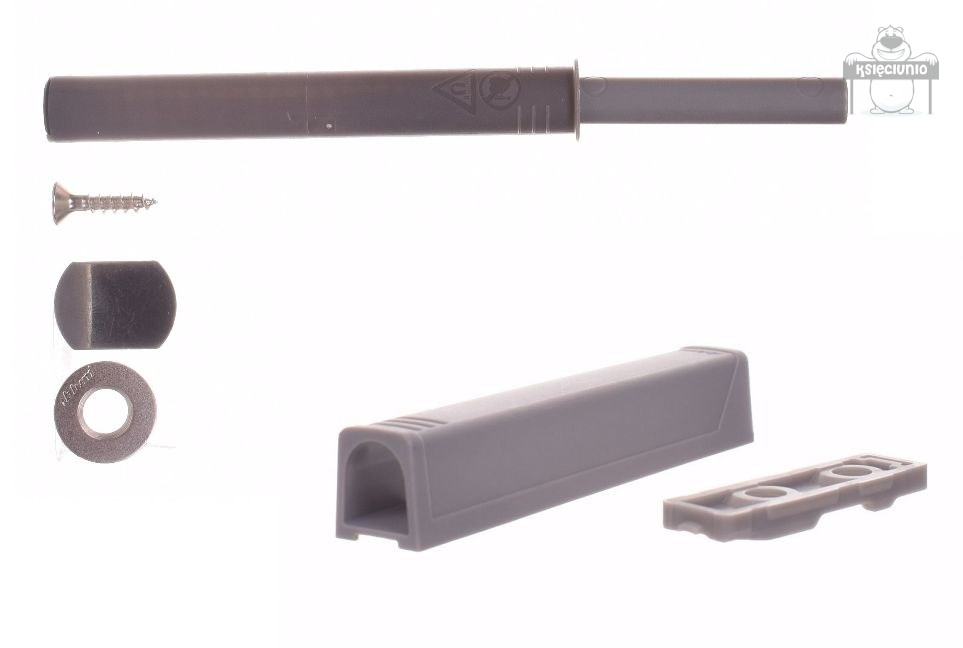 BLUM tip-on długi 75mm + adapter szary