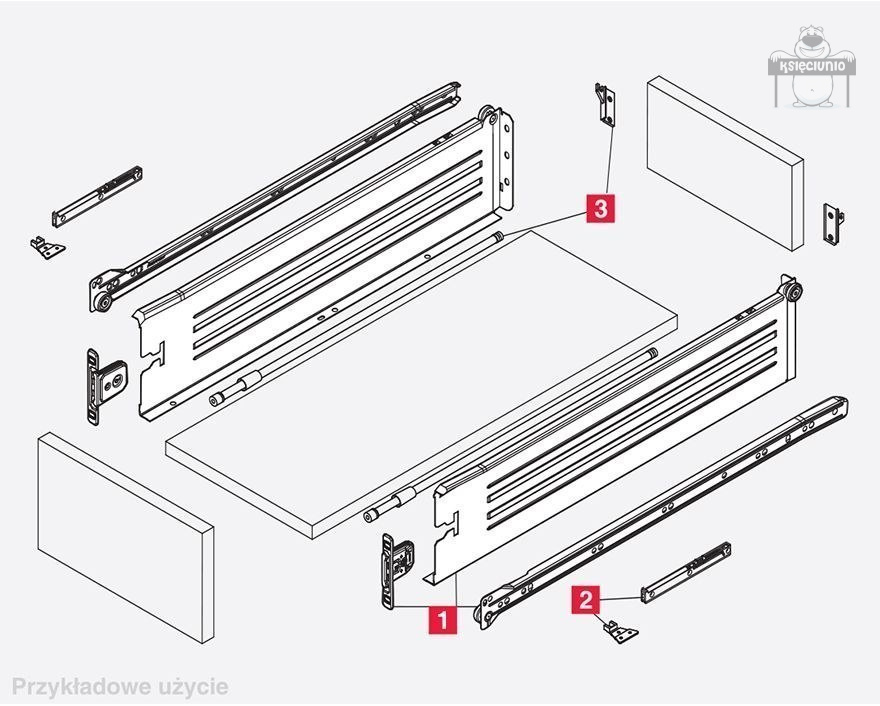 METALBOX metalowe boki do szuflady SZARY 500/86 METALBOX metalowe boki do szuflady SZARY 500/86