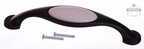 DOMINO Uchwyt meblowy z porcelaną czarny U0853 DOMINO Uchwyt meblowy z porcelaną czarny U0853