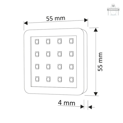 OPRAWA LED SQUARE 2 srebrna 1.5W 12VDC zimna OPRAWA LED SQUARE 2 srebrna 1.5W 12VDC zimna