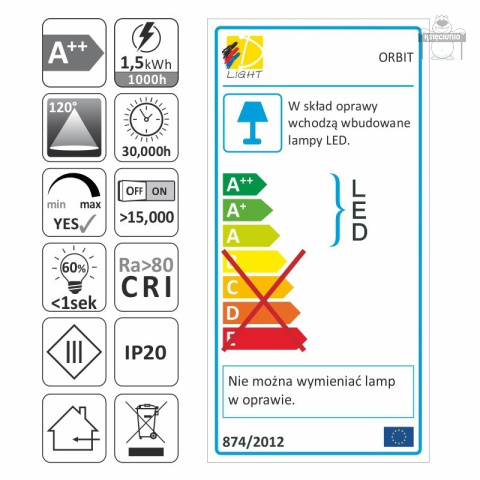 OPRAWA LED orbit czarna 1.5W 12VDC zimna OPRAWA LED orbit czarna 1.5W 12VDC zimna