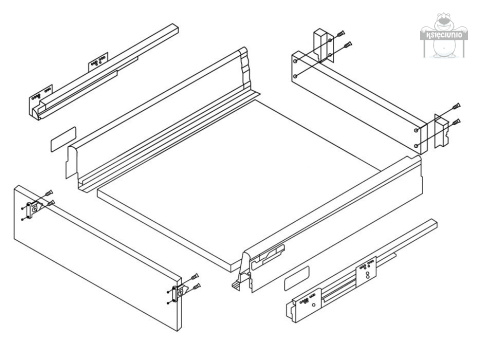 STRONG BOX szuflada z hamulcem niska L-350 szara STRONG BOX szuflada z hamulcem niska L-350 szara