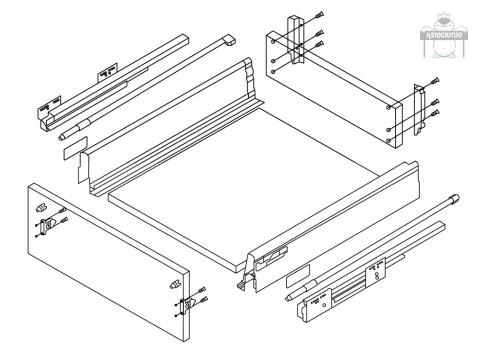STRONG BOX szuflada z hamulcem średnia L-270 biała STRONG BOX szuflada z hamulcem średnia L-270 biała
