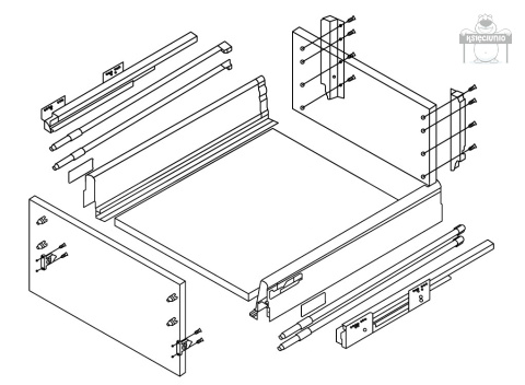 STRONG BOX szuflada z hamulcem wysoka L-270 biała STRONG BOX szuflada z hamulcem wysoka L-270 biała