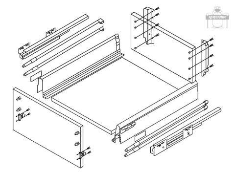 STRONG BOX szuflada z hamulcem wysoka L-270 szara STRONG BOX szuflada z hamulcem wysoka L-270 szara