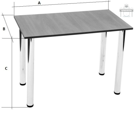 STÓŁ prostokątny 80x55 biały nogi chrom 71cm STÓŁ prostokątny 80x55 biały nogi chrom 71cm