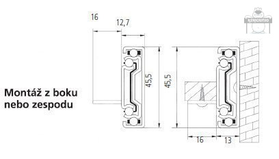 STRONG prowadnica kulkowa L i P z podpórką L-350 STRONG prowadnica kulkowa L i P z podpórką L-350