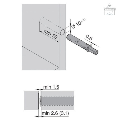 BLUM tip-on krótki 50mm szary 956.1004 BLUM tip-on krótki 50mm szary 956.1004